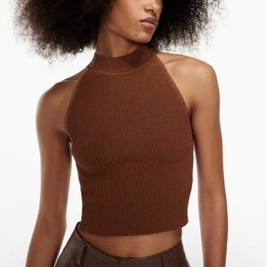 Aritzia Babaton Sculpt Knit Halter Top Size Medium